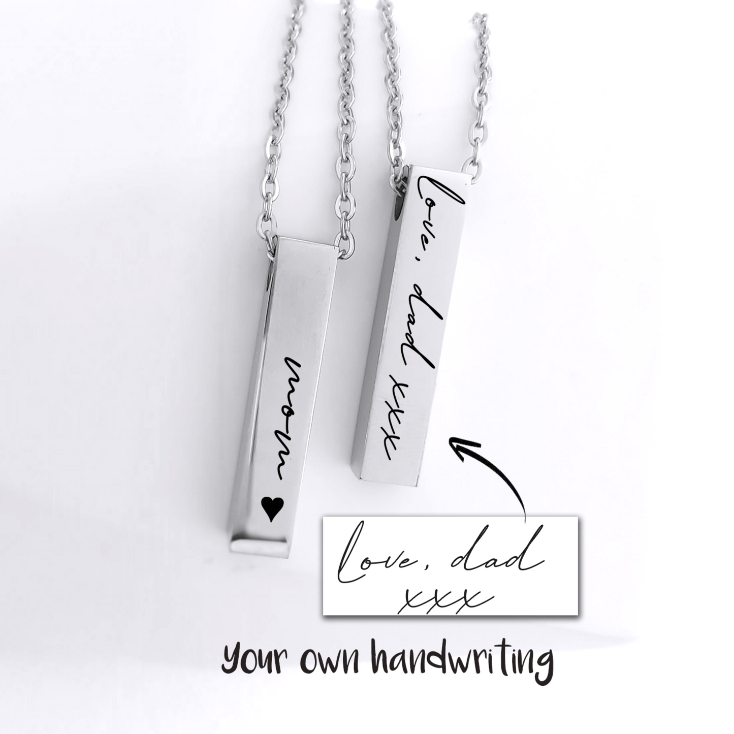 Own handwriting urn necklace for human ashes. - mobimomentos
