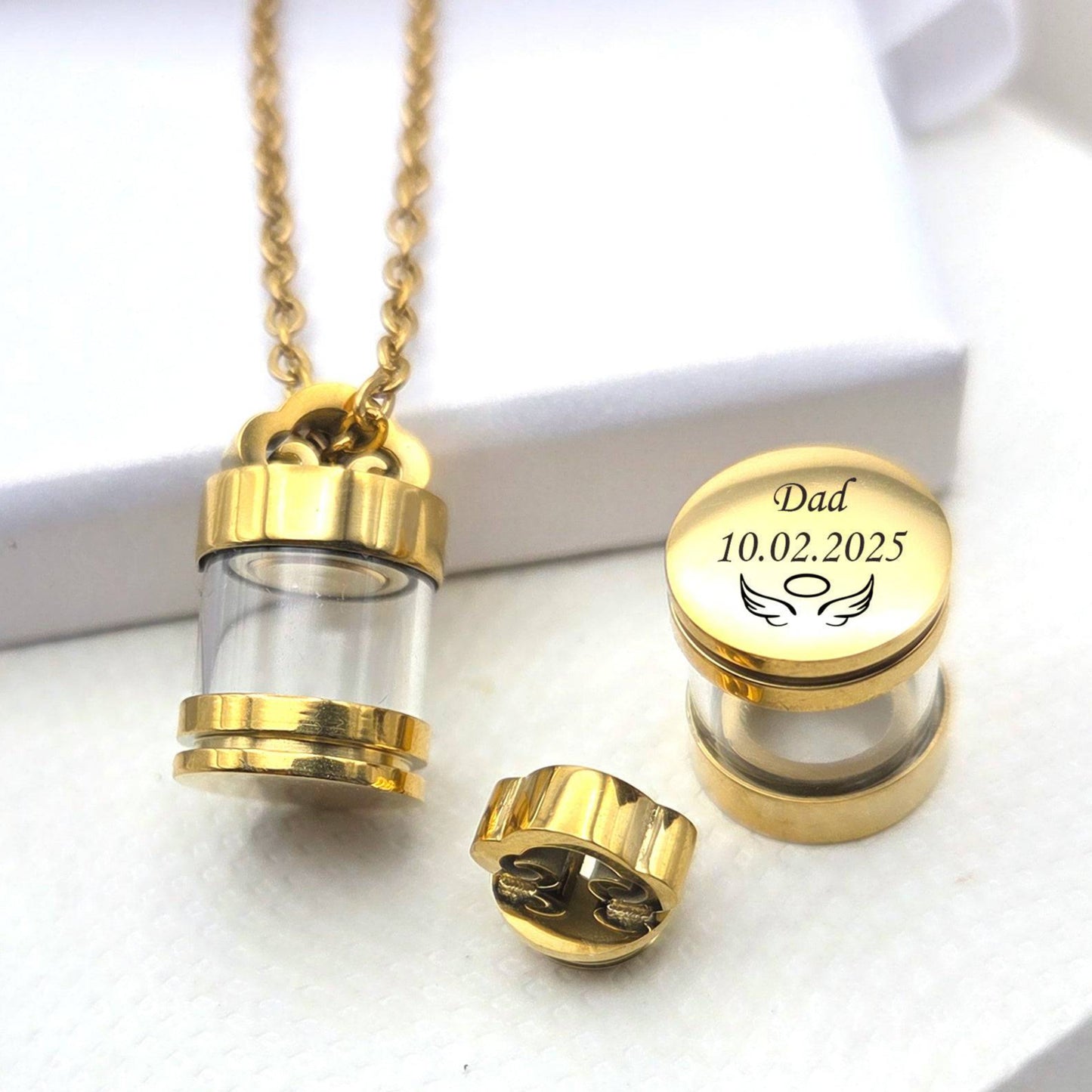 Personalized urn necklace for human ashes or hair. - mobimomentos