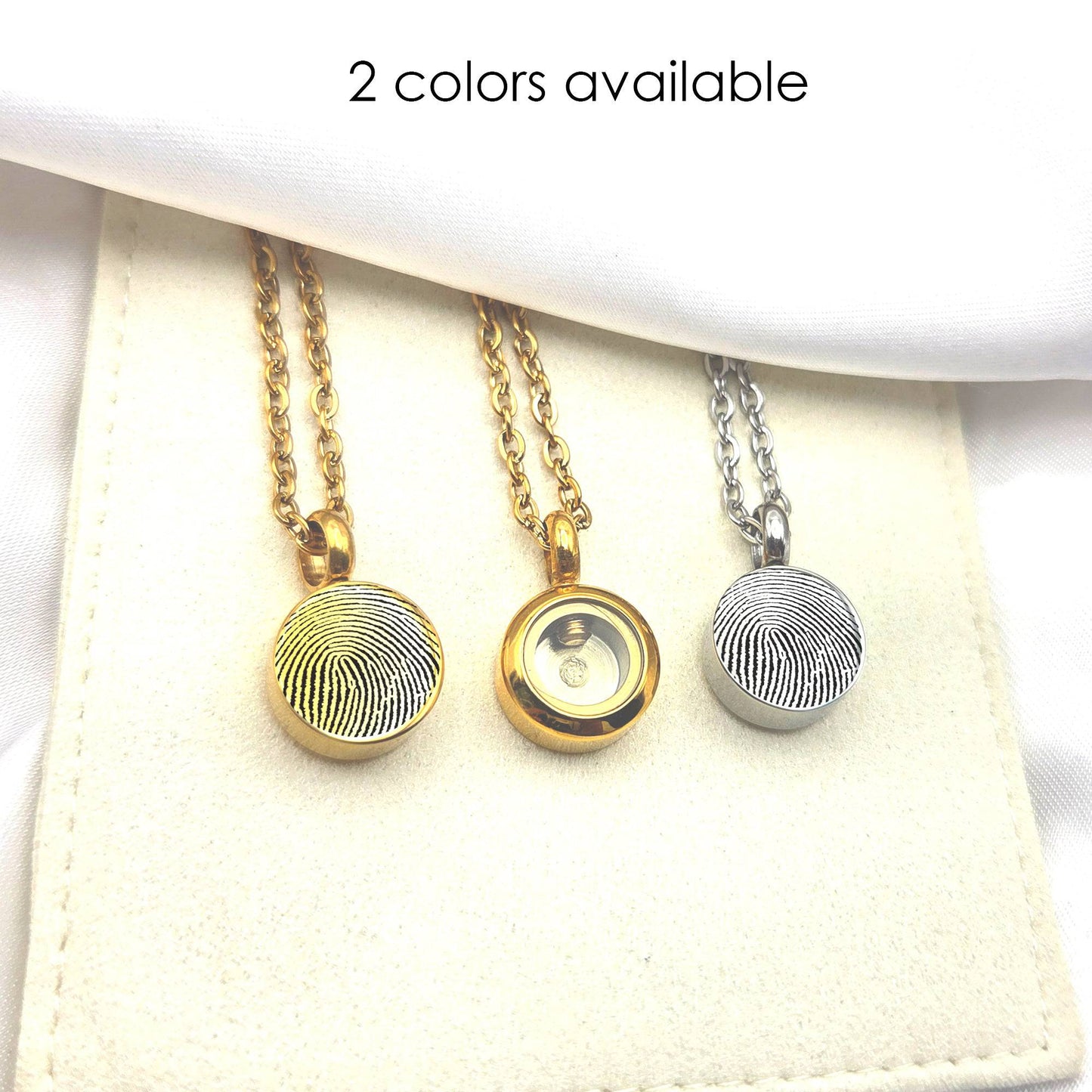 Memorial thumbprint urn necklace for human ashes. - mobimomentos