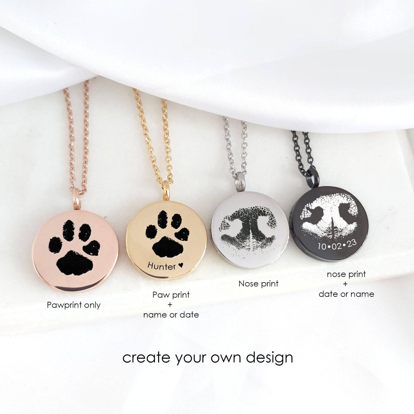 Paw print heart locket necklace with photo. - mobimomentos