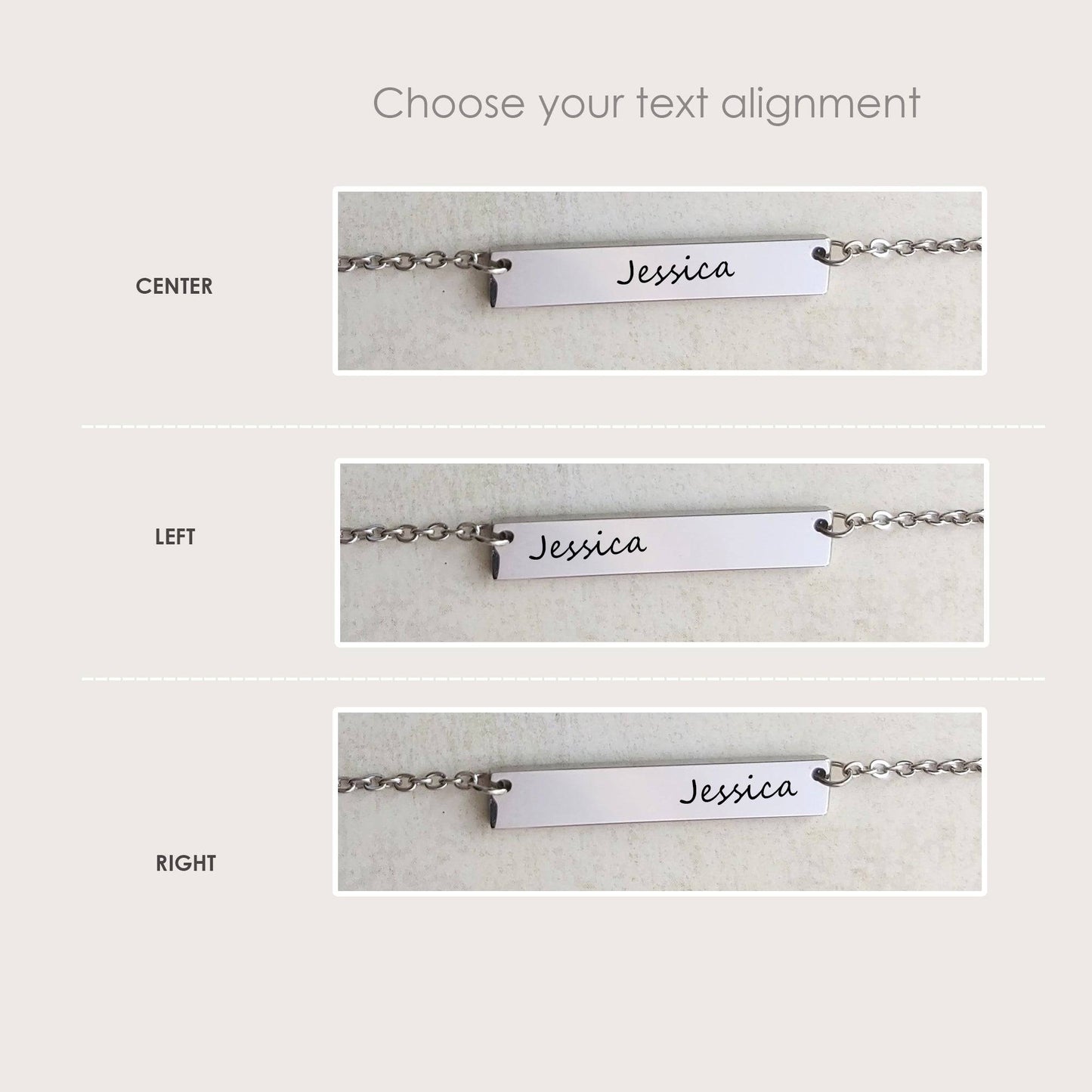 Personalized bar necklace for woman - mobimomentos