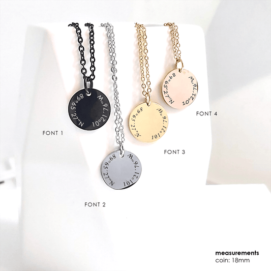 Custom coordinates necklace - mobimomentos