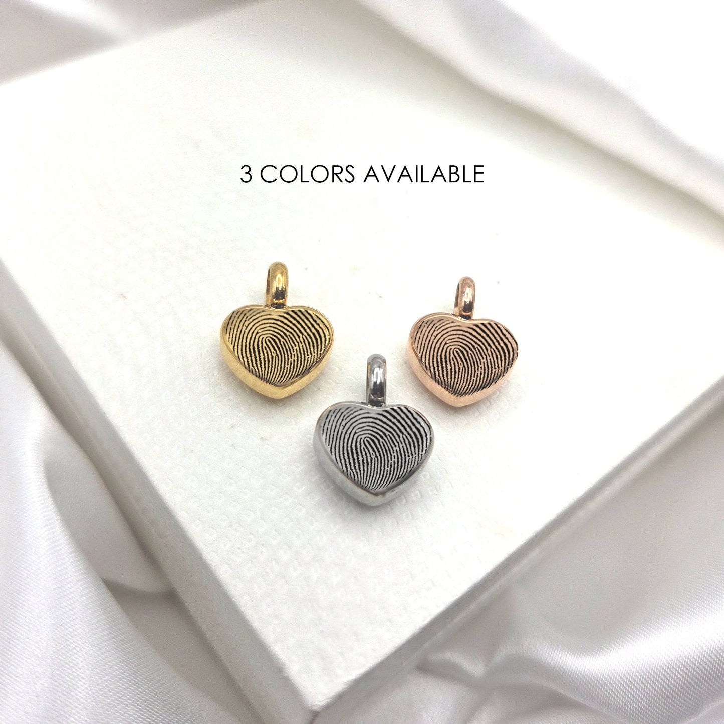 Thumbprint cremation heart urn charm for bracelet for ashes. - mobimomentos