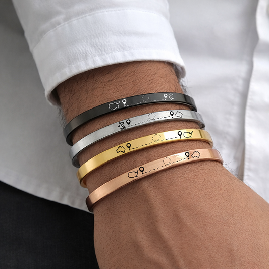 Two Homes, One Love - Two Maps Cuff
