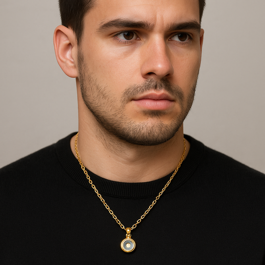 Unisex personalized cremation urn necklace for human ashes or hair.