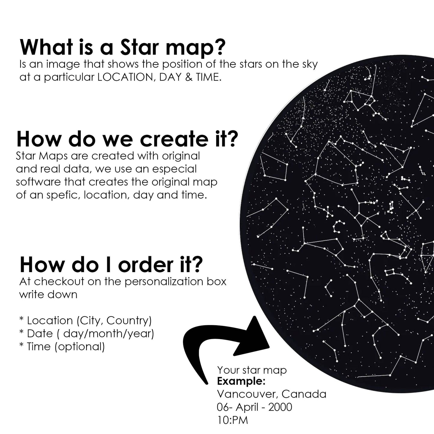 Anniversary custom star map necklace for girlfriend - mobimomentos