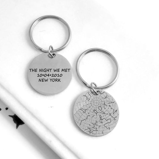Custom star map keychain