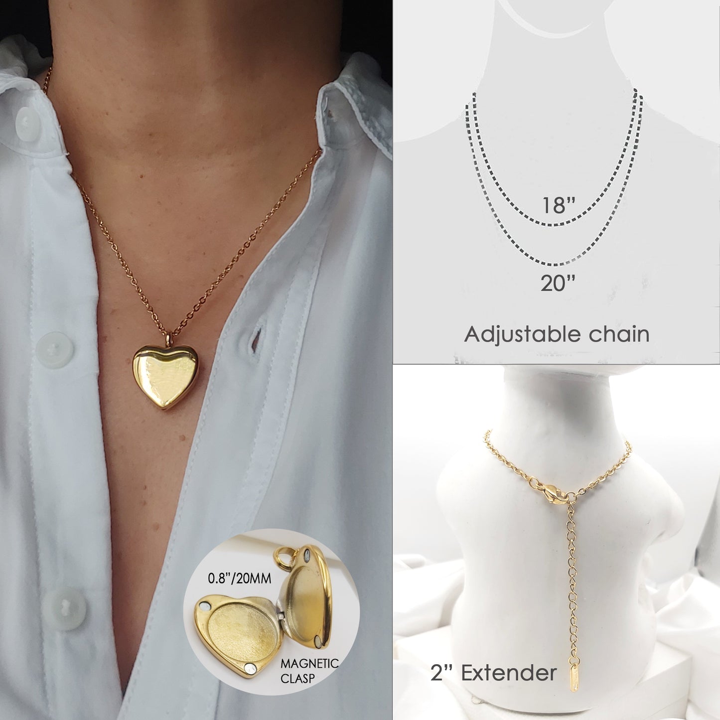 Heart locket for girls with photos.