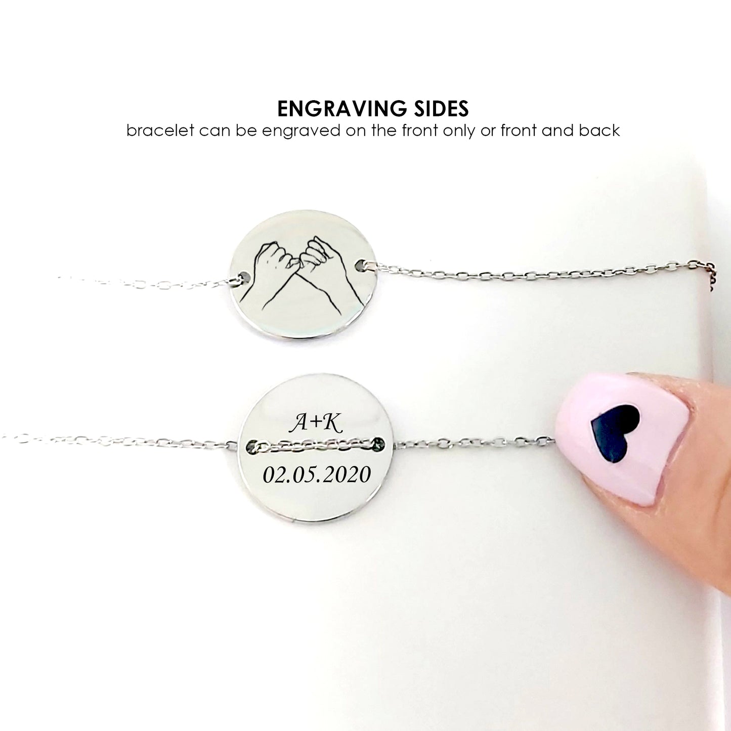 Custom pinky promise bracelet for best friend