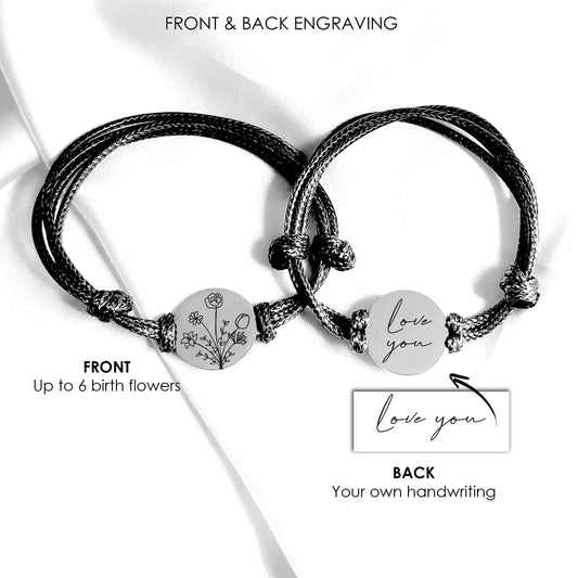 Birth flower bouquet bracelet. - mobimomentos