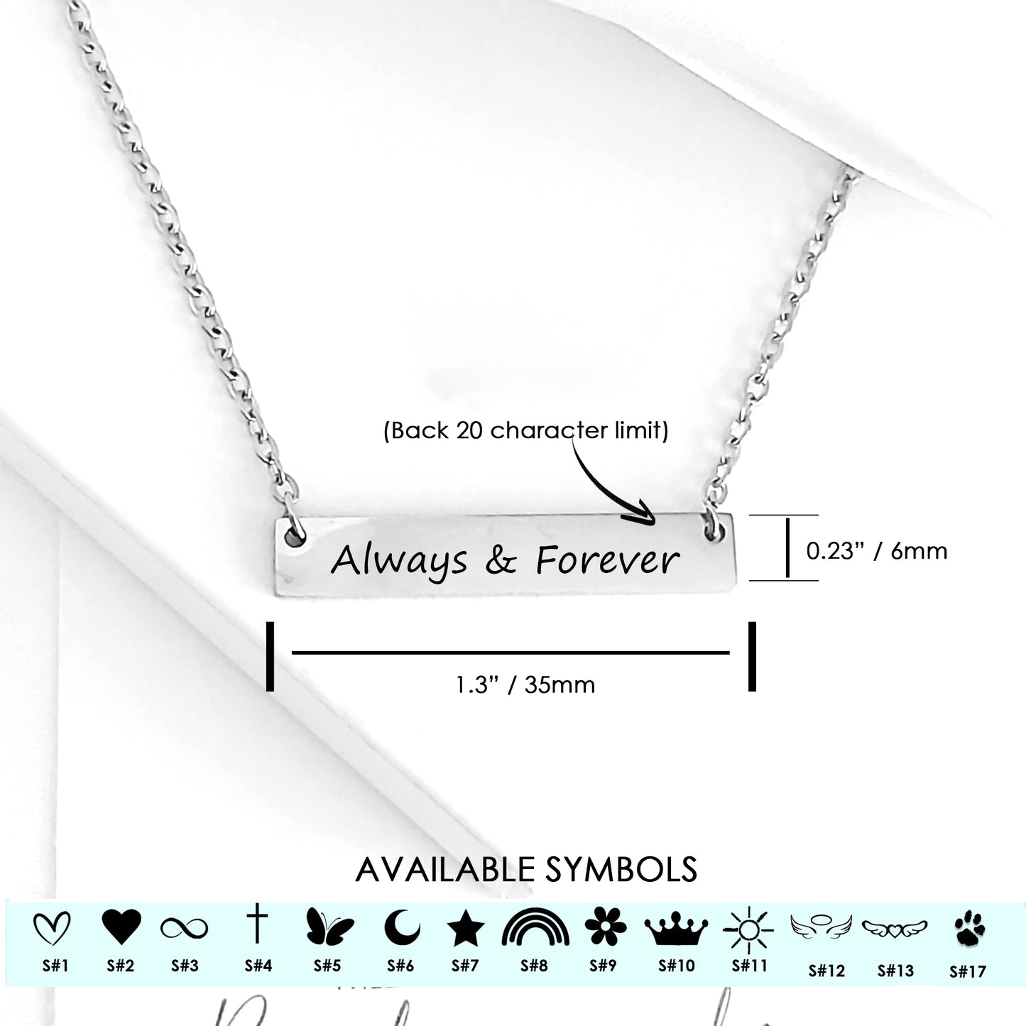 Custom coordinates bar necklace