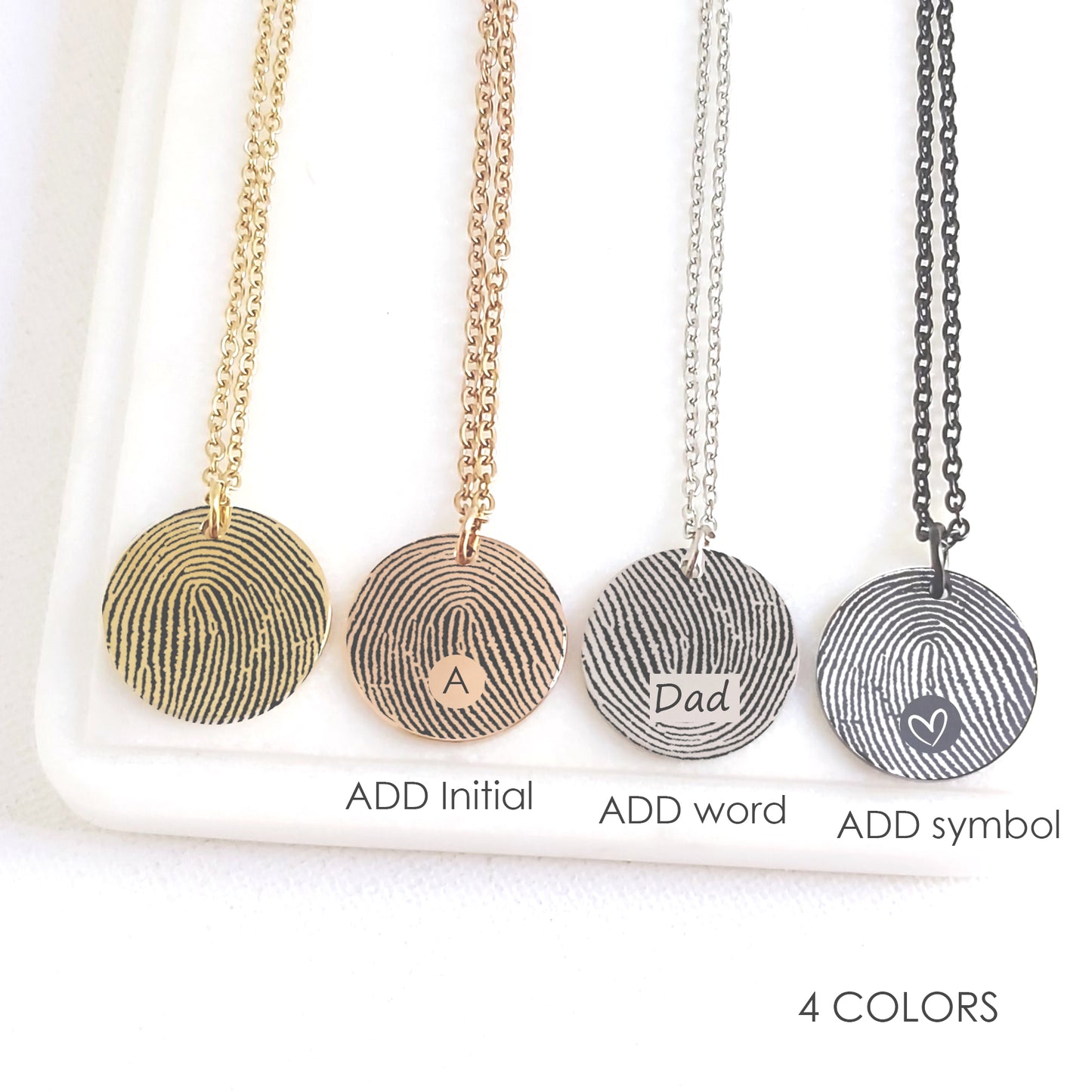 Custom thumbprint necklace for men and women.
