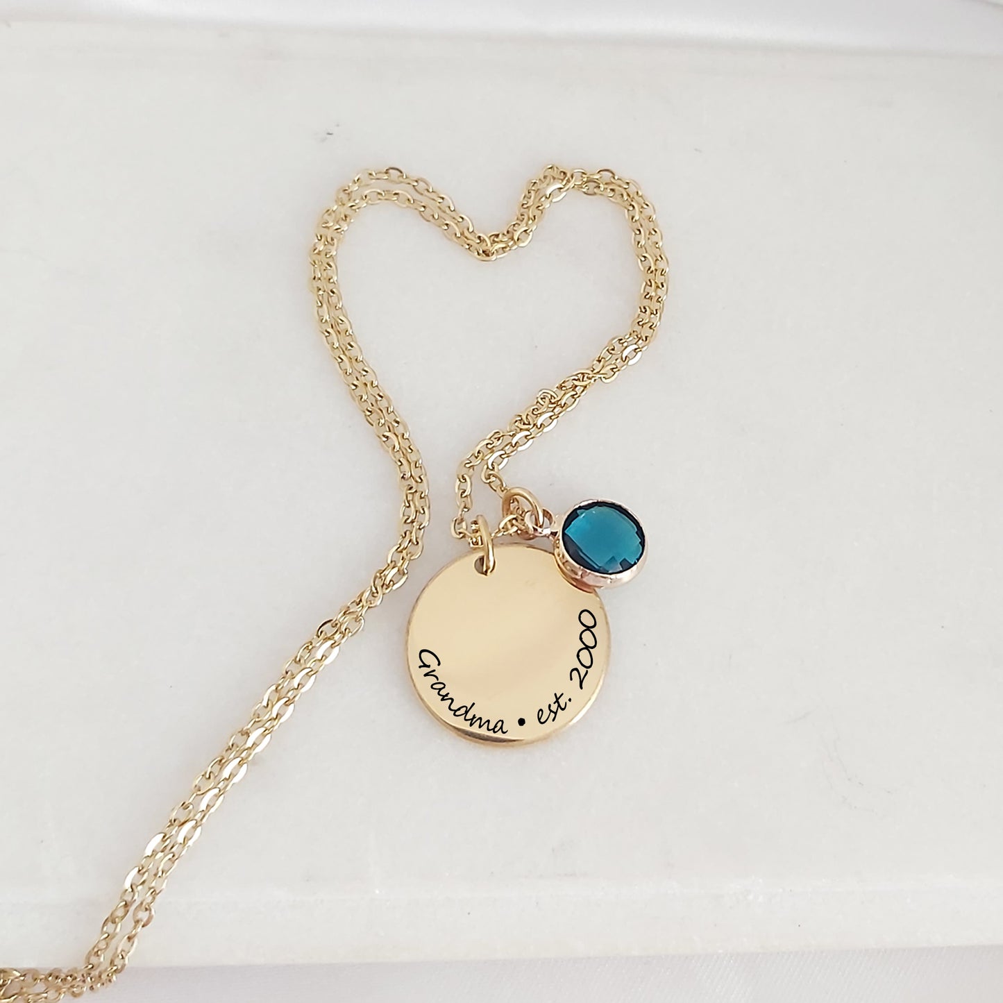 Grandma and mom necklace with kids birthstones.