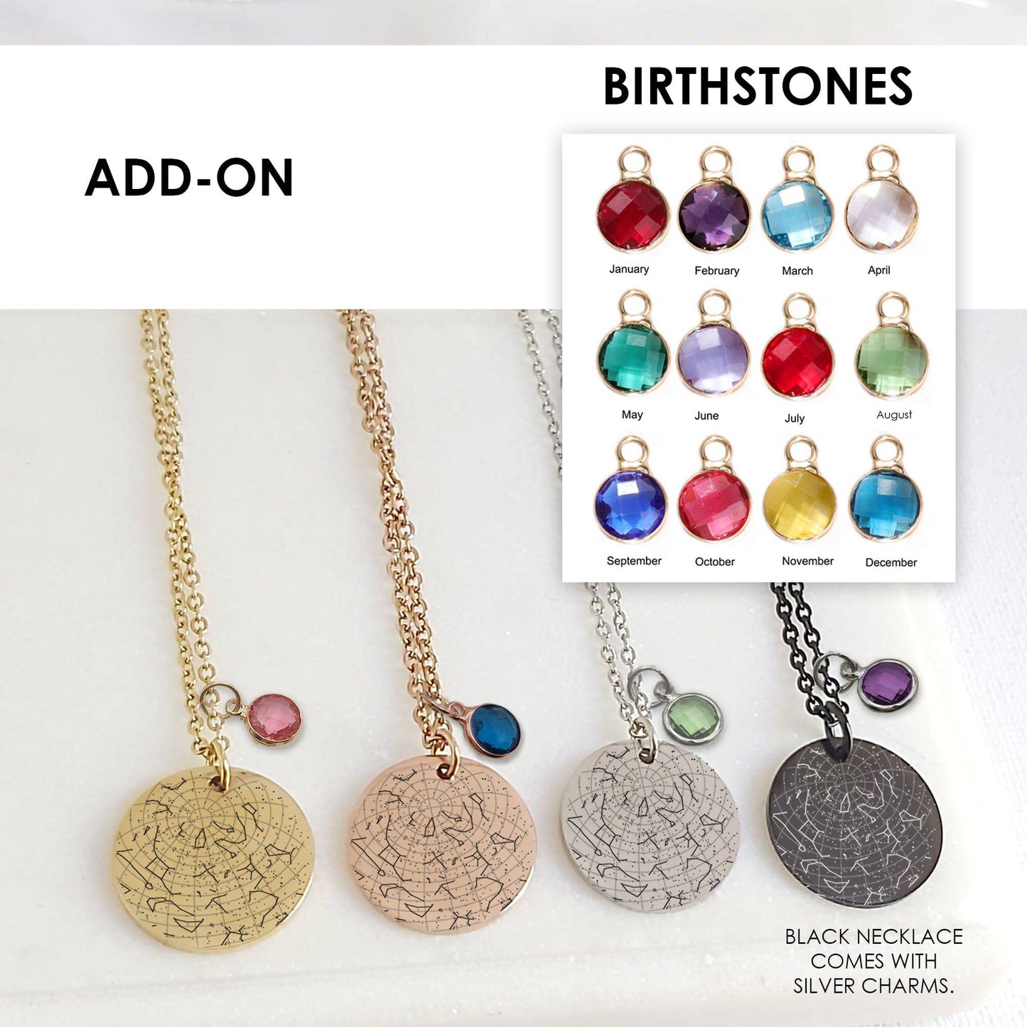 Custom star map necklace for her and him - mobimomentos