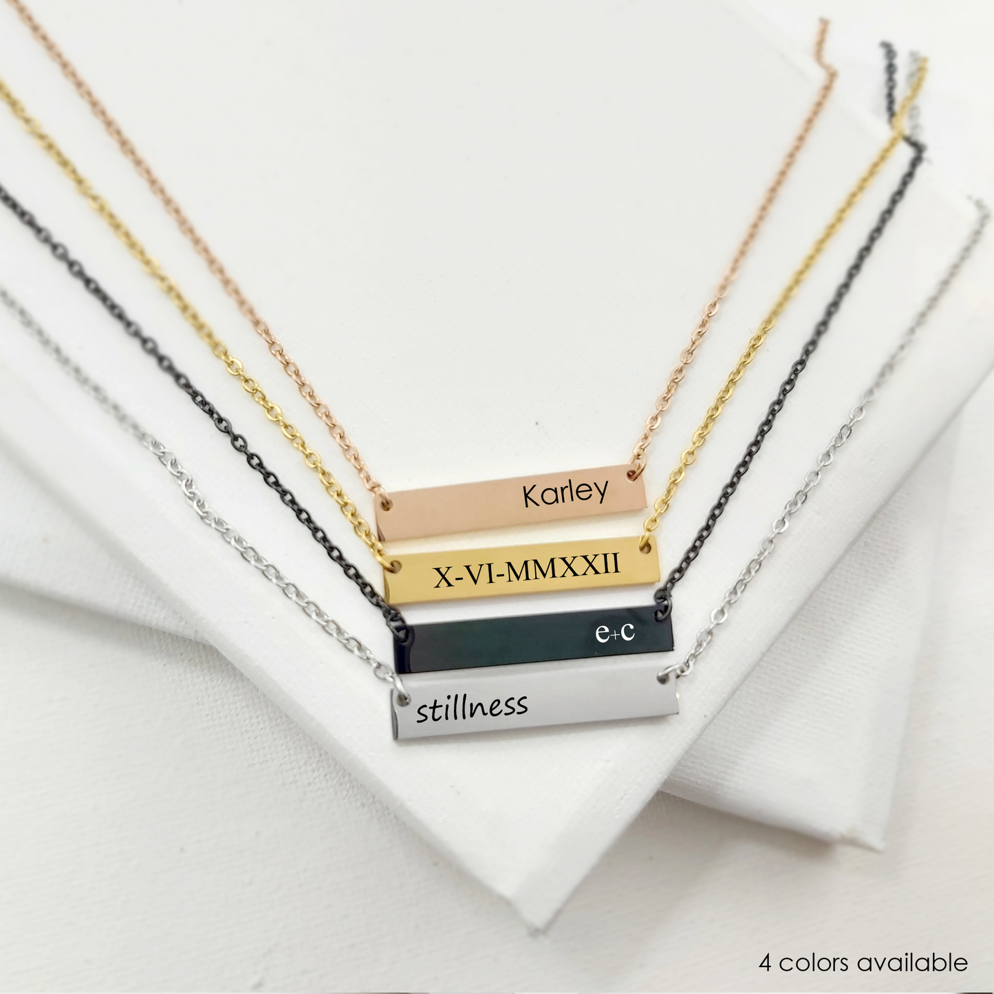 Personalized bar necklace for woman