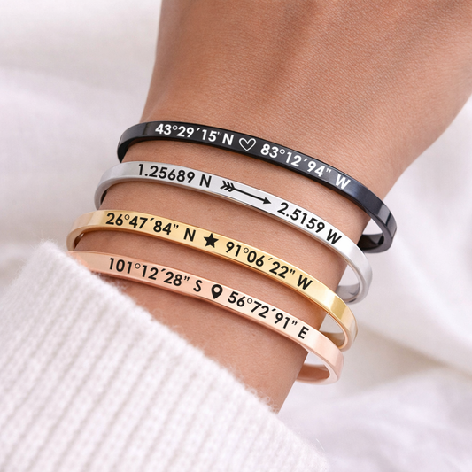 Pulsera personalizada con coordenadas personalizadas