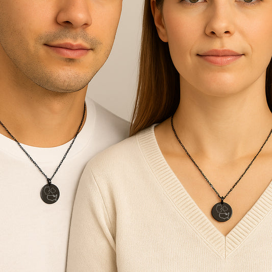 Custom Two Maps Necklace – Long Distance Love Pendant, Always Together Engraved Jewelry