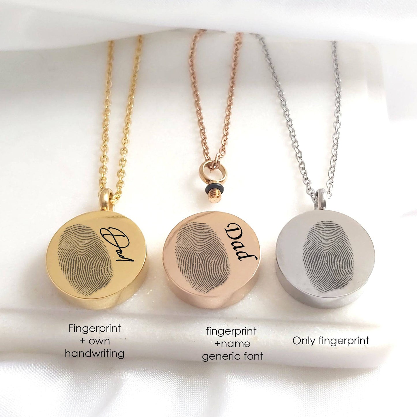 Custom thumbprint urn necklace for human ashes. - mobimomentos