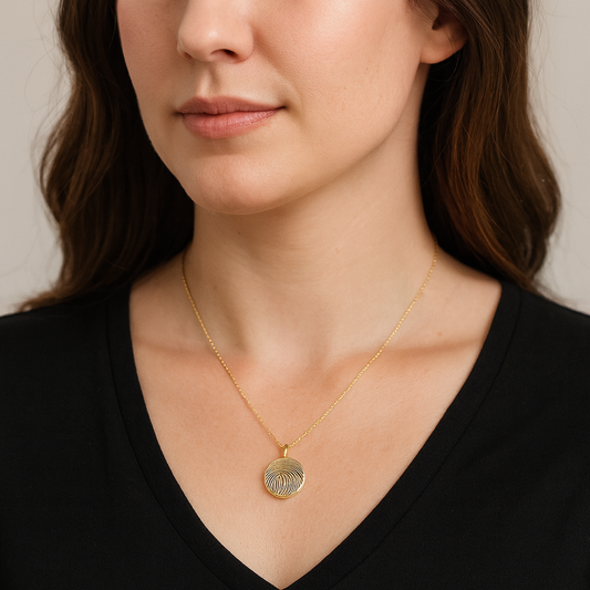 Memorial thumbprint locket with photos and engraving, unisex locket.