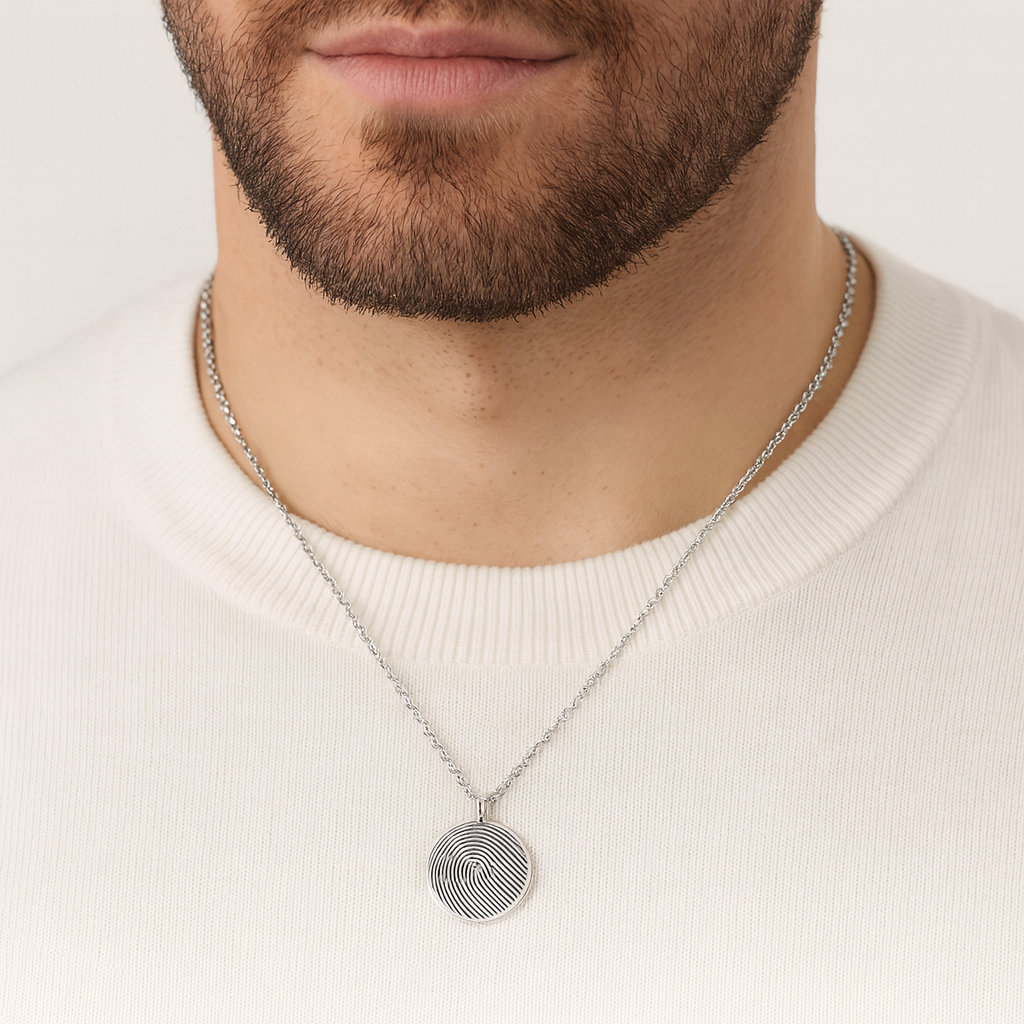 Custom thumbprint necklace for men and women.