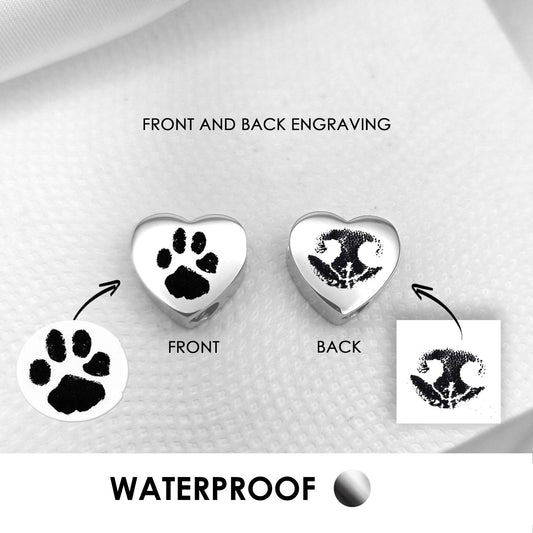 Your pet paw print heart urn charm for bracelet for ashes. - mobimomentos