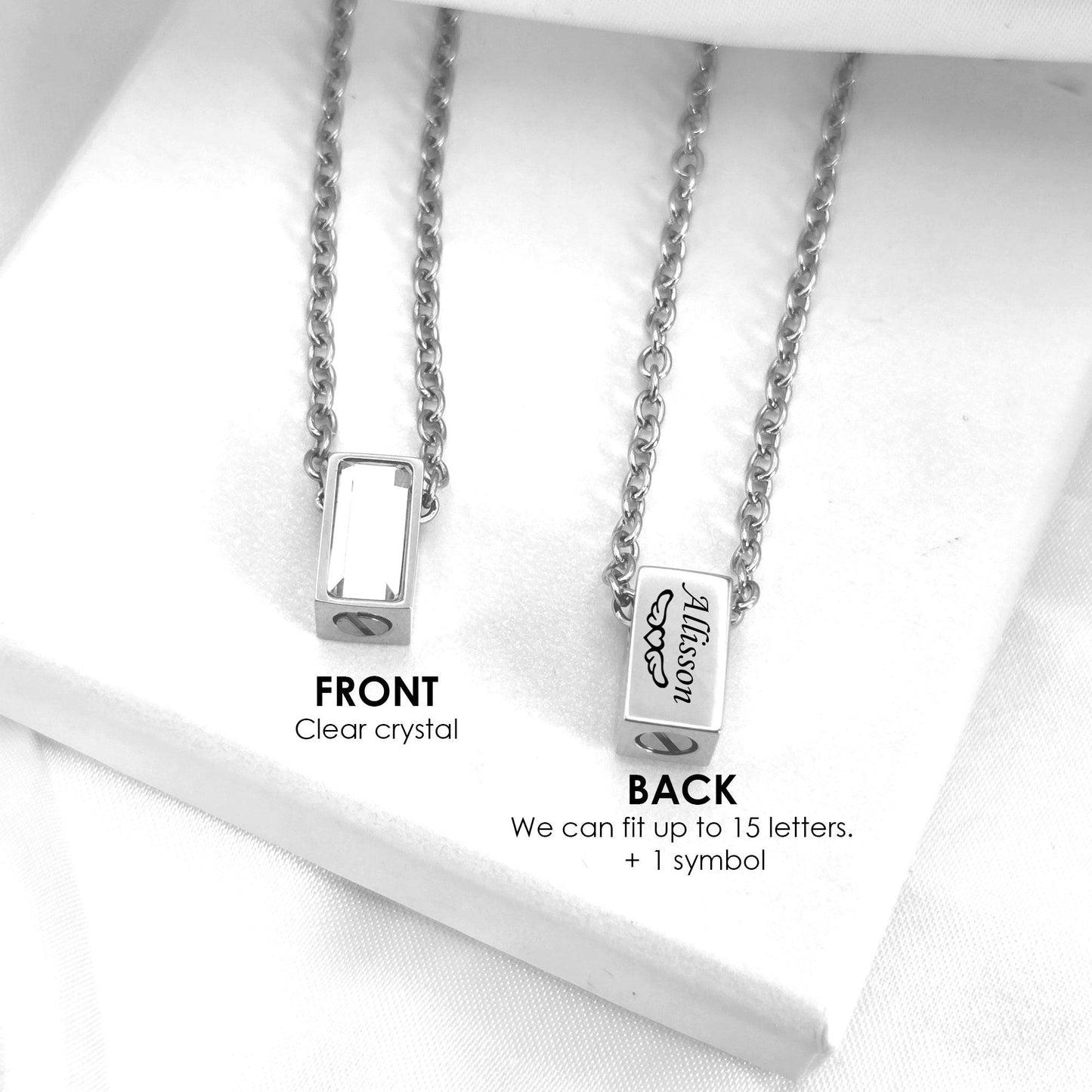 Custom cremation tiny crystal urn necklace for ashes. - mobimomentos