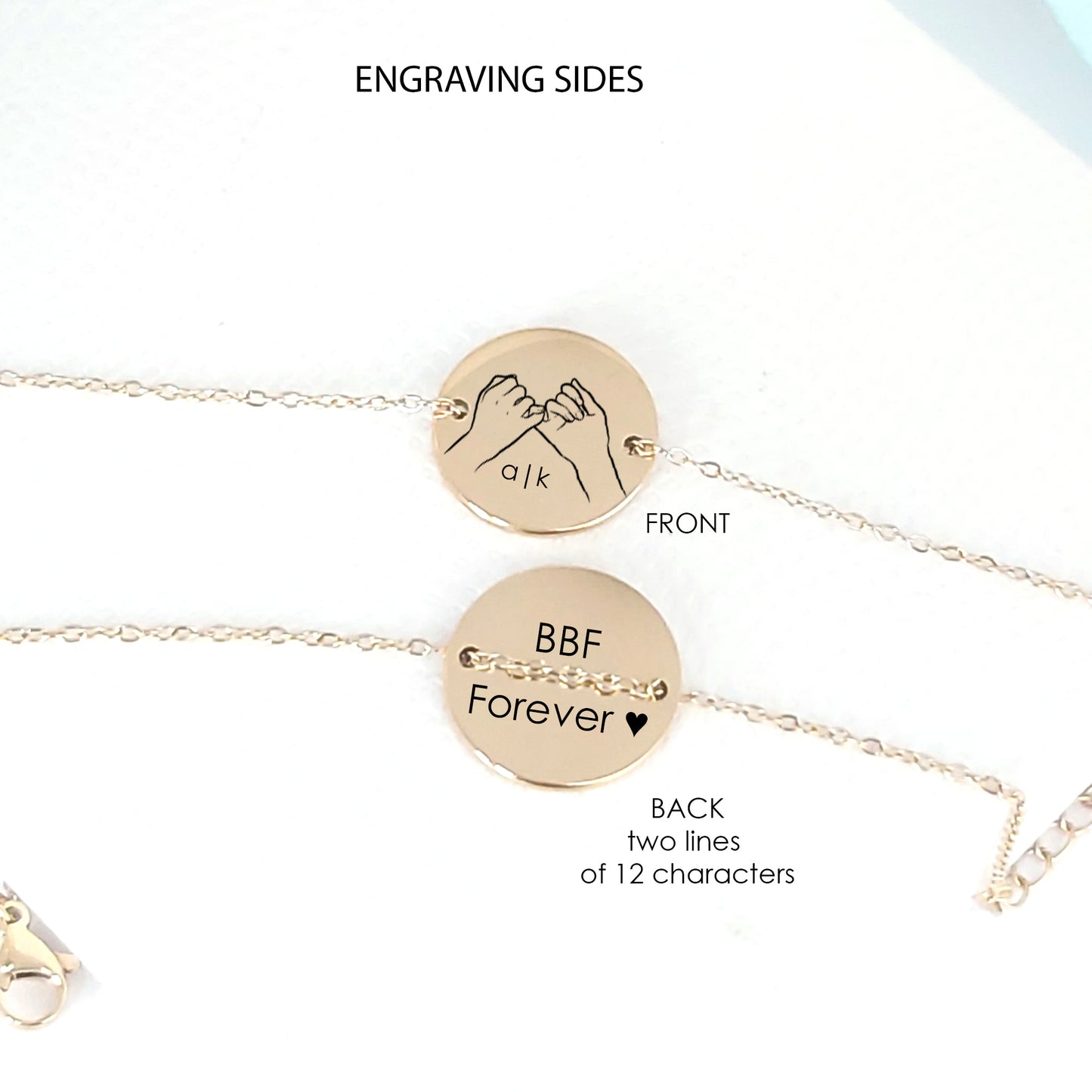 Custom pinky promise bracelet for best friend