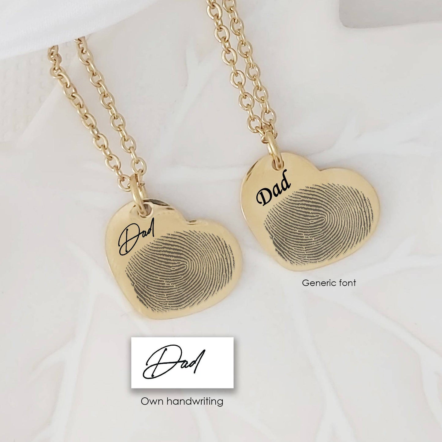 Custom thumbprint heart necklace for her - mobimomentos