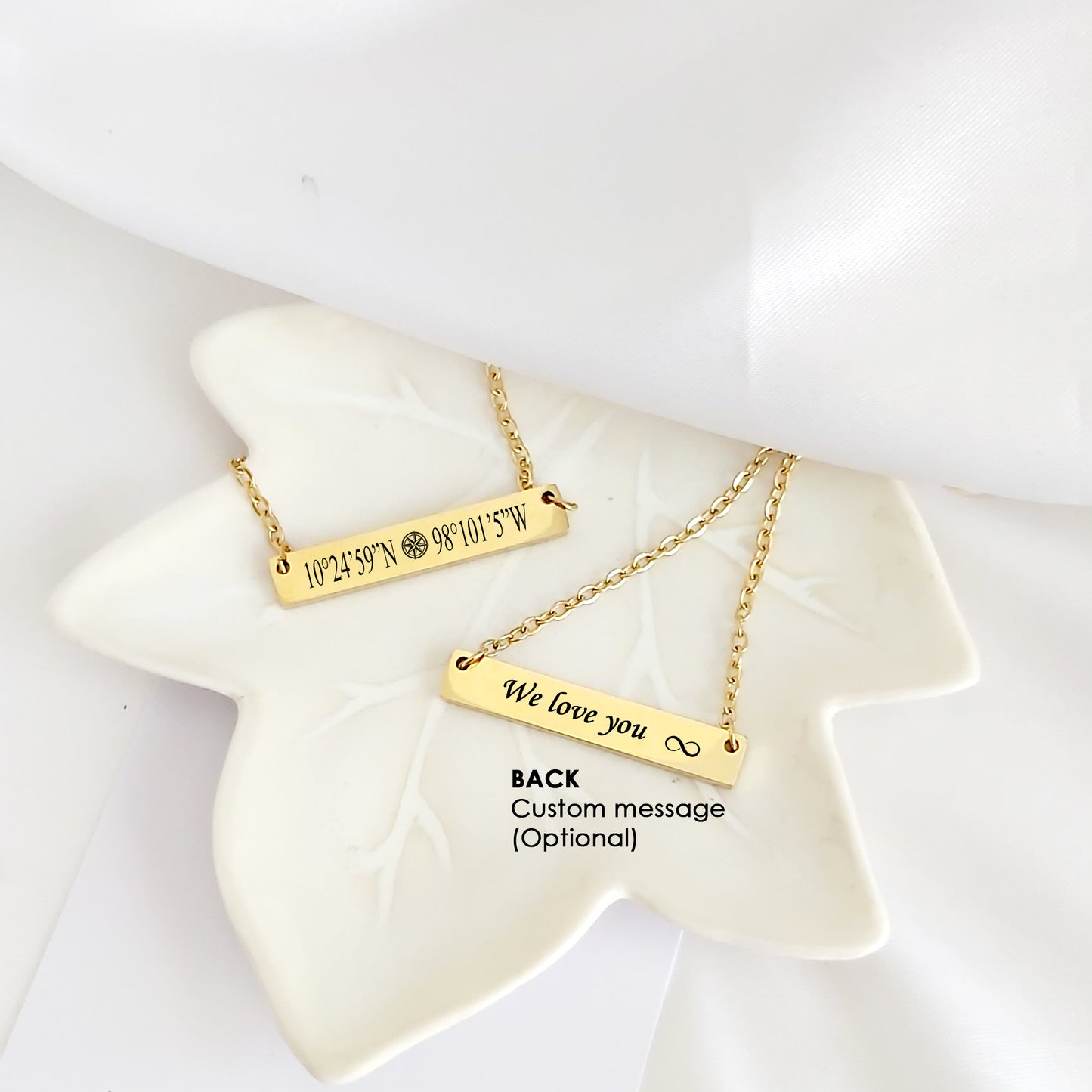 Custom coordinates bar necklace