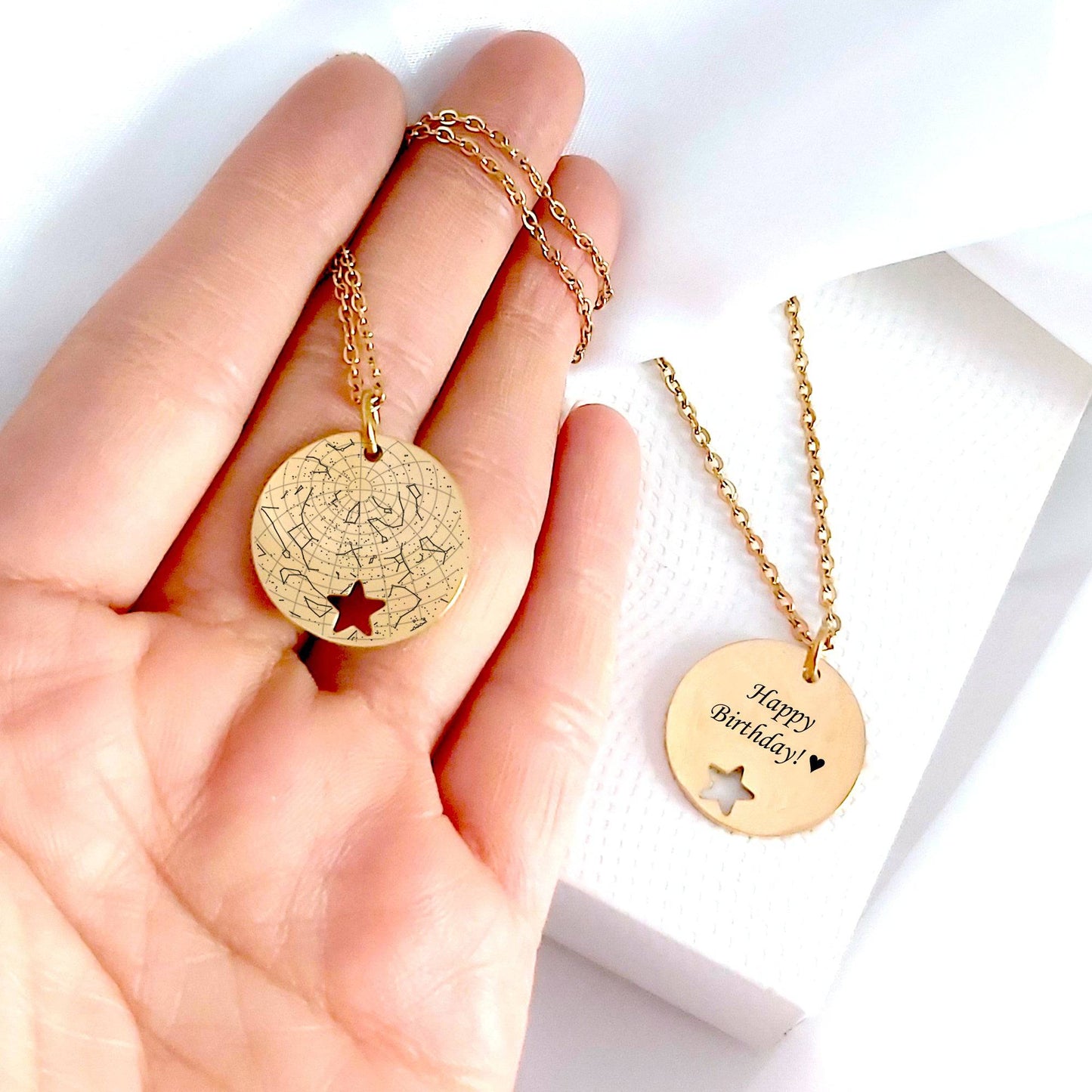 Anniversary custom star map necklace for girlfriend - mobimomentos