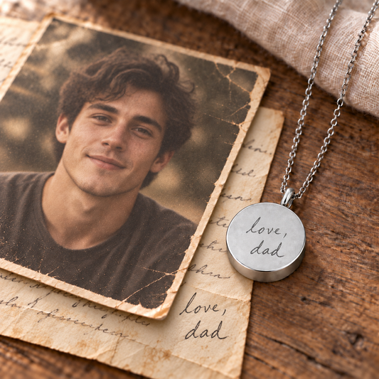Written From Their Heart – Handwriting Memorial Urn Necklace