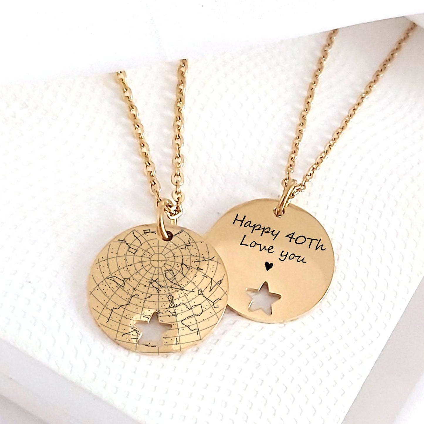 Anniversary custom star map necklace for girlfriend - mobimomentos
