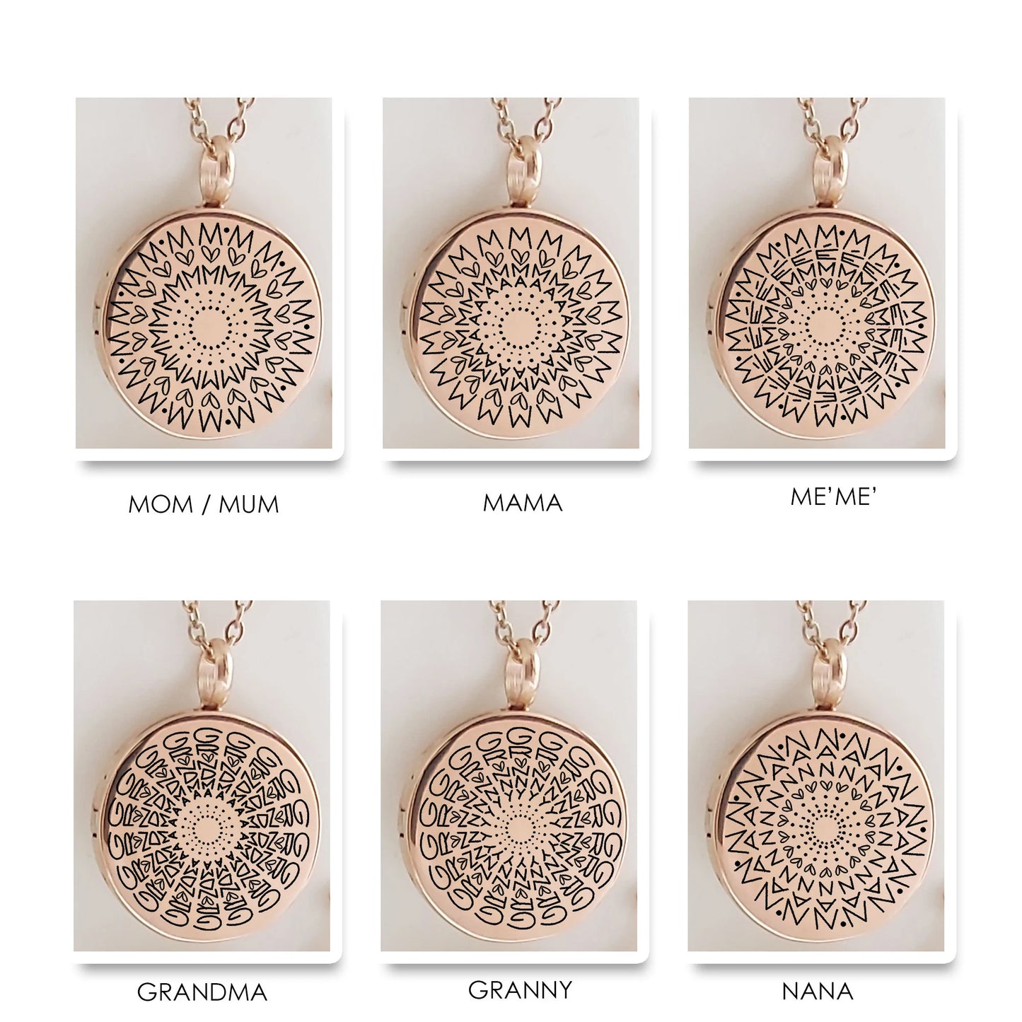 Mandala necklace for mom and grandma