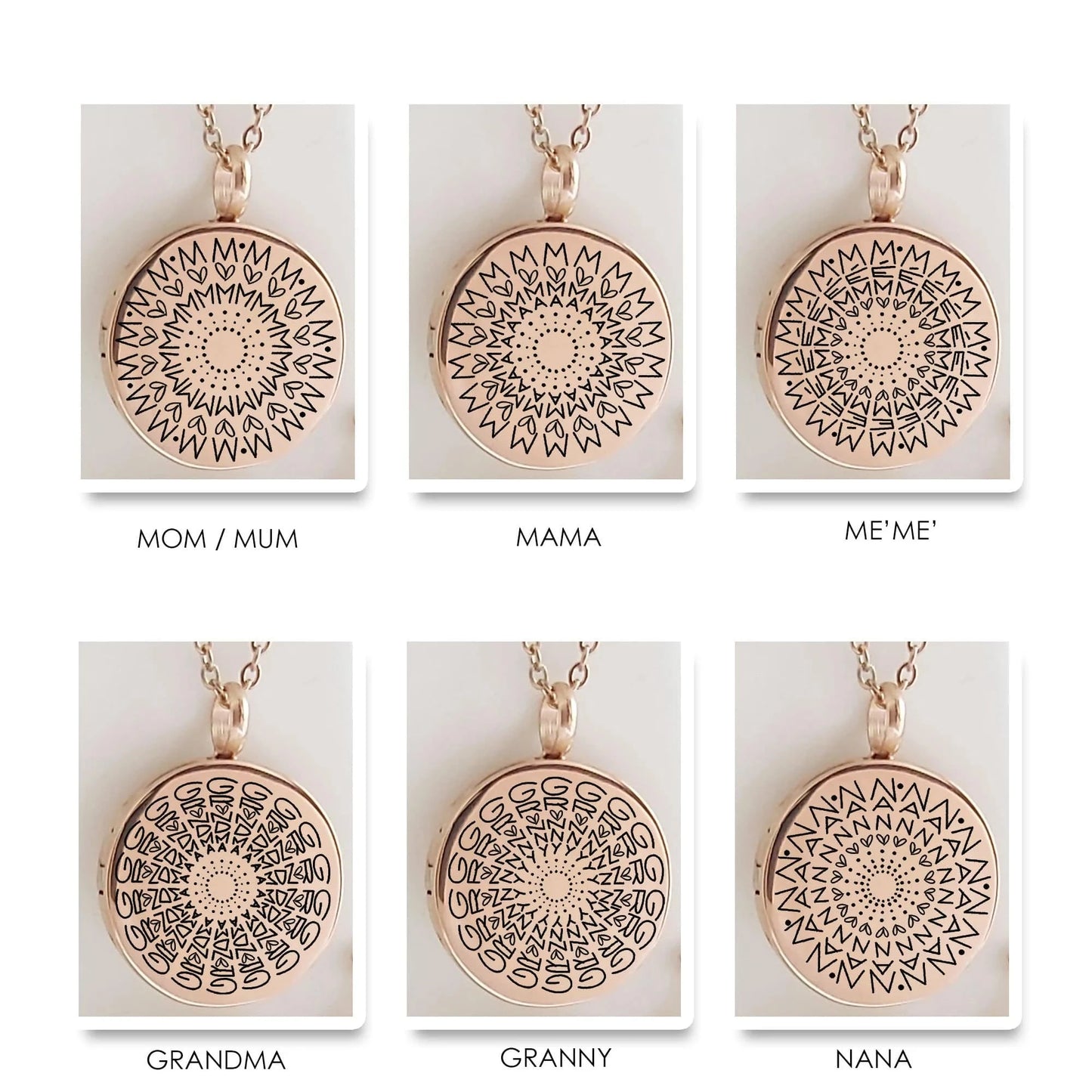 Mandala necklace for mom and grandma - mobimomentos