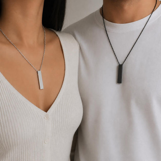 Personalized Stainless Steel Bar Necklace