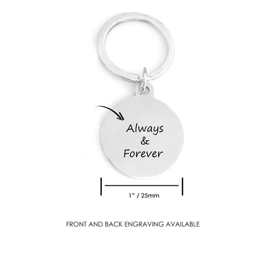Personalized Round Stainless Steel Keychain