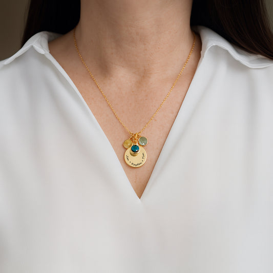 Grandma necklace with kids birthstones and names