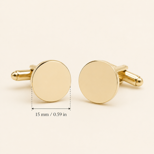 Personalized Round Stainless Steel Cufflinks
