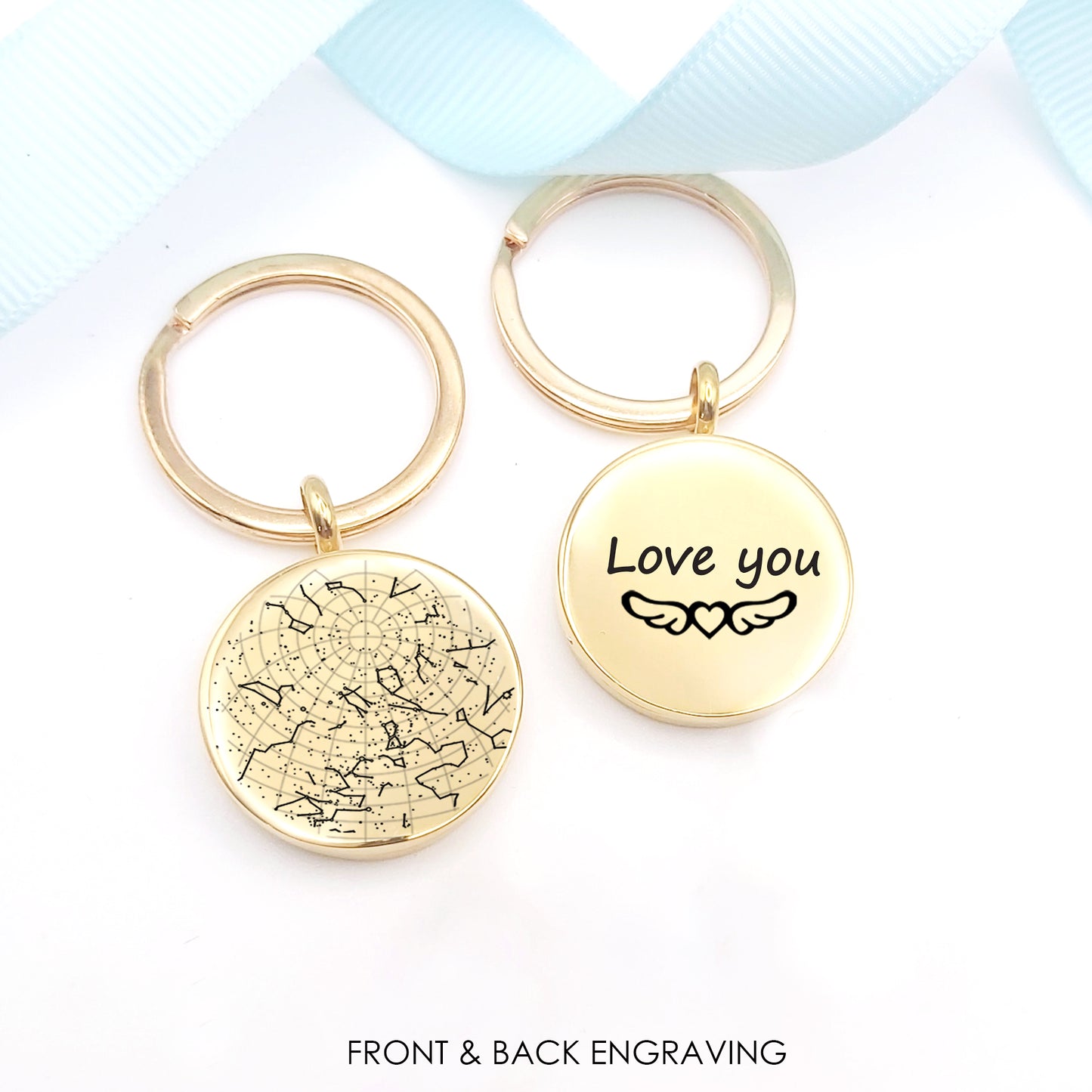 Anniversary star map keychain locket the day you met.