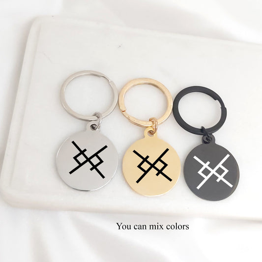 Custom Viking Love Symbol Keychain – Personalized Couple Gift | Eternal Love Keepsake