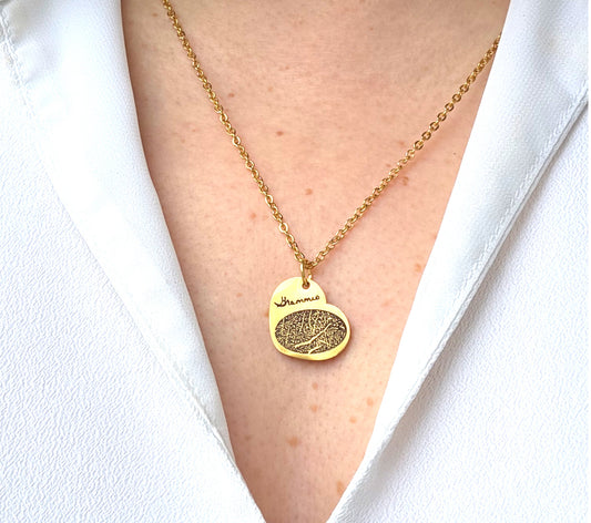 Custom thumbprint heart necklace for her