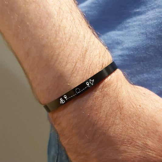 Two map bangle bracelet for men and women - mobimomentos