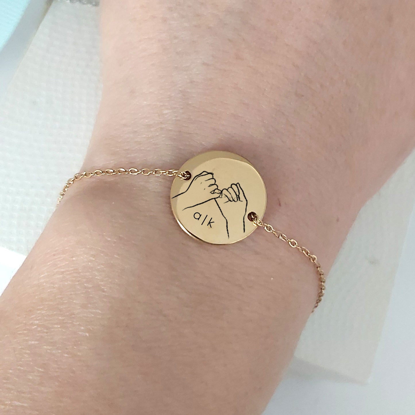Custom pinky promise bracelet for best friend