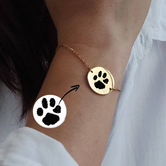 Custom pet paw or nose print bracelet - mobimomentos