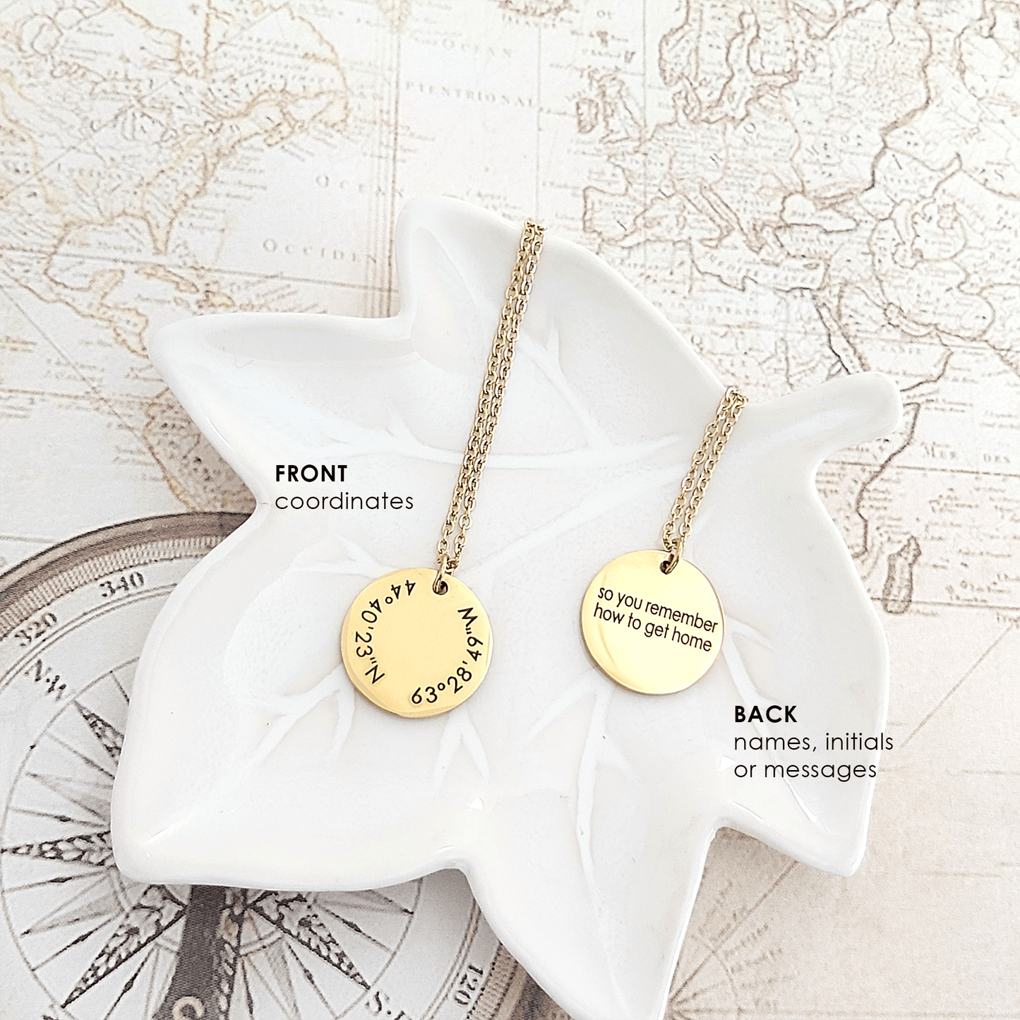 Custom coordinates necklace - mobimomentos