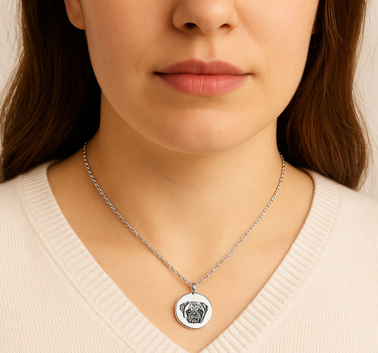 Custom pet portrait necklace for men an women