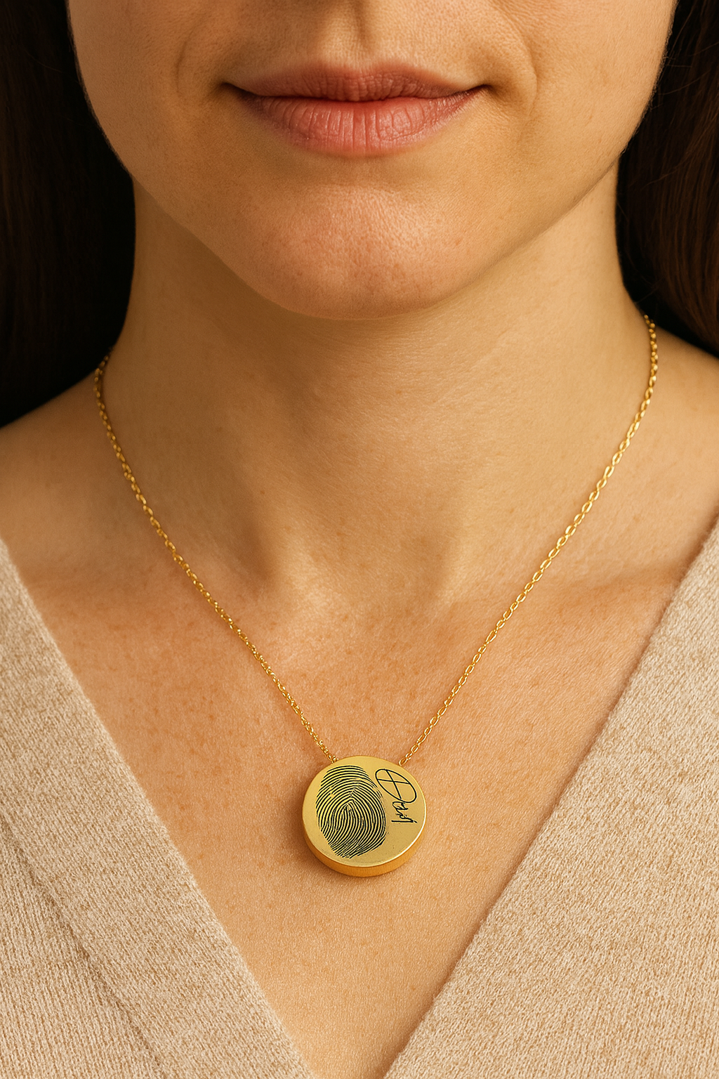 Custom thumbprint urn necklace for human ashes for men and women.