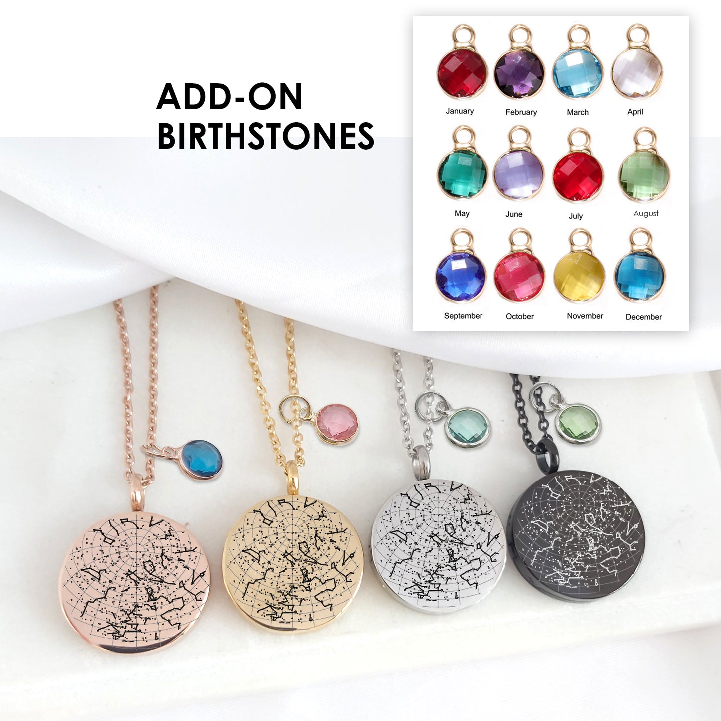 Custom star map locket with photo