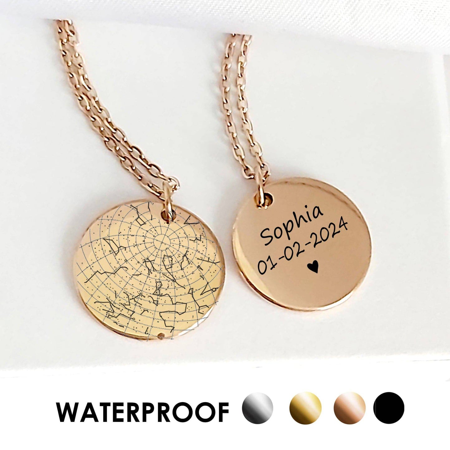 Custom star map necklace for her and him - mobimomentos