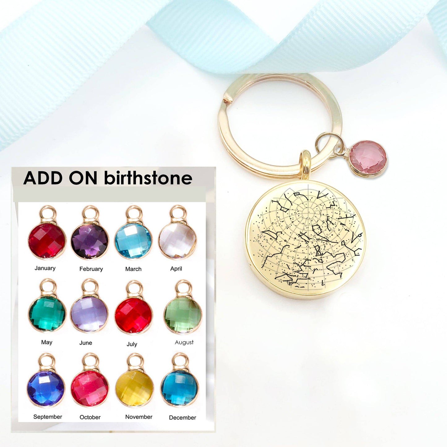 Star map keychain locket the day your kid was born. - mobimomentos